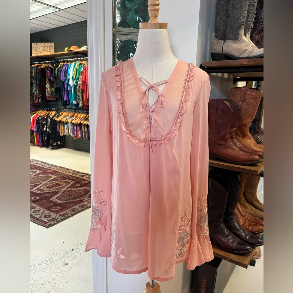 NWT La Perla - mini pink embroidery detail dress
